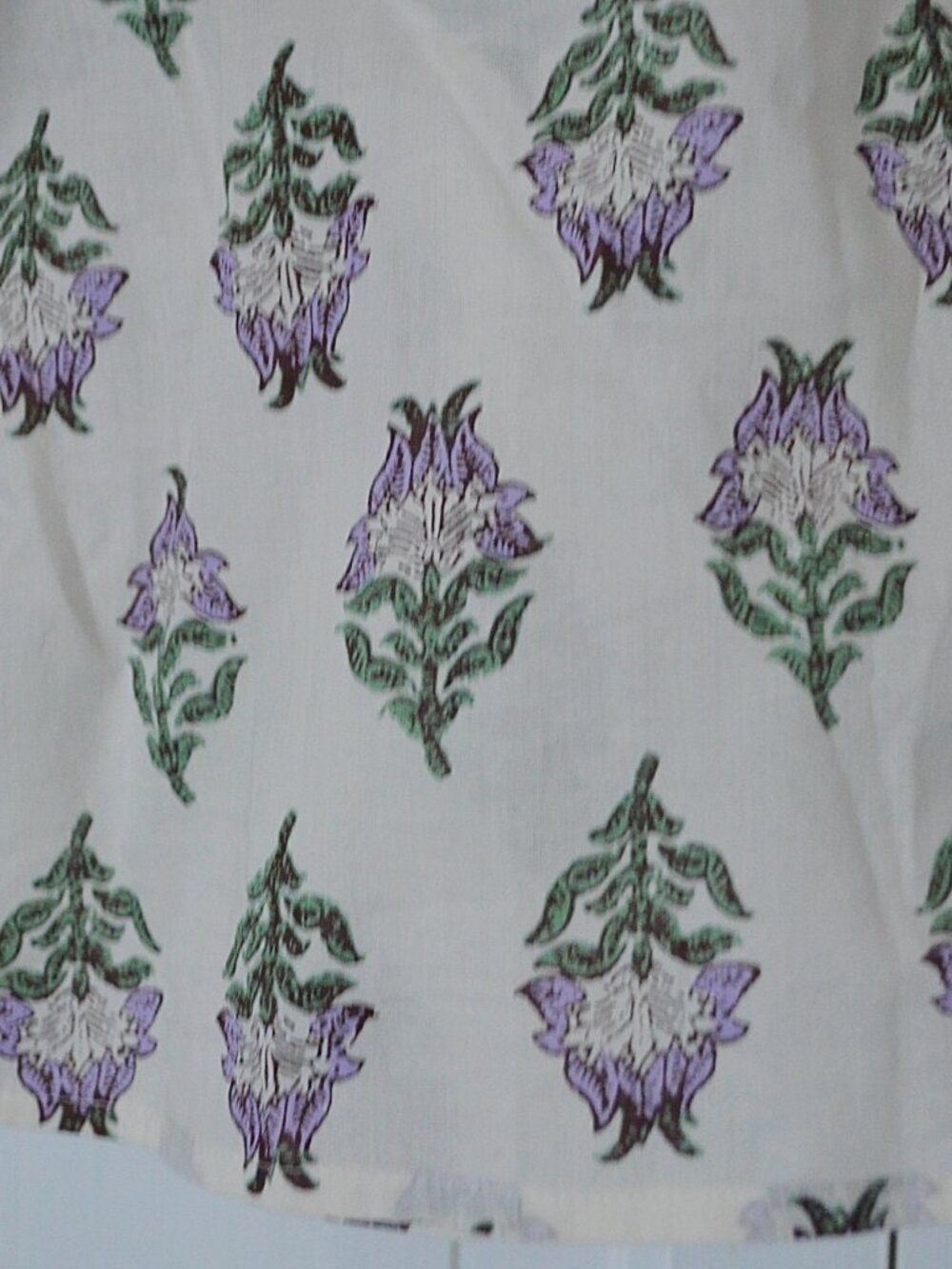 J.Crew India Block Print Floral Popover Blouse Size M - Picture 9 of 10
